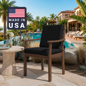 California Umbrella Dining Chair Cushion Square Memory Foam Core Sunbrella Black Fabric 199484072600
