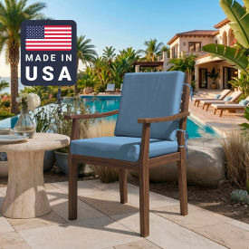 California Umbrella Dining Chair Cushion Square Memory Foam Core Sunbrella Air Blue Fabric 199484072617
