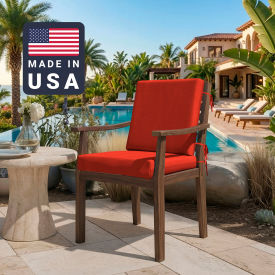 California Umbrella Dining Chair Cushion Square Memory Foam Core Sunbrella Melon Fabric 199484072631