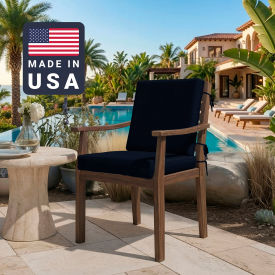 California Umbrella Dining Chair Cushion Square Memory Foam Core Sunbrella Navy Fabric 199484072662