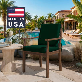 California Umbrella Dining Chair Cushion Square Memory Foam Core Sunbrella Forest Green Fabric 199484072679