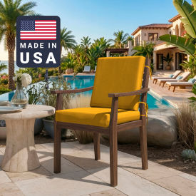 California Umbrella Dining Chair Cushion Square Memory Foam Core Sunbrella Sunflower Yellow Fabric 199484072693