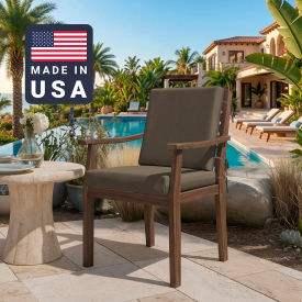 California Umbrella Dining Chair Cushion Square Memory Foam Core Sunbrella Taupe Fabric 199484072709