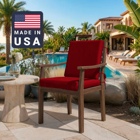 California Umbrella Dining Chair Cushion Square Memory Foam Core Sunbrella Jockey Red Fabric 199484072785