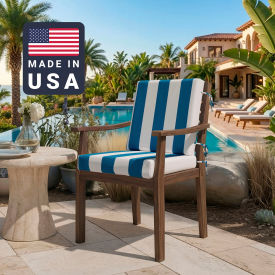 California Umbrella Dining Chair Cushion Square Memory Foam Core Sunbrella Cabana Regatta Fabric 199484072839