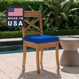 California Umbrella Seat Pad Cushion Memory Foam Core Sunbrella Pacific Blue Fabric Set of 2 199484073133