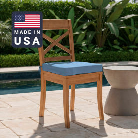 California Umbrella Seat Pad Cushion Square Memory Foam Core Sunbrella Air Blue Fabric Set of 2 199484073171