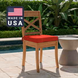 California Umbrella Seat Pad Cushion Square Memory Foam Core Sunbrella Melon Fabric Set of 2 199484073195
