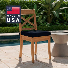 California Umbrella Seat Pad Cushion Square Memory Foam Core Sunbrella Navy Fabric Set of 2 199484073225