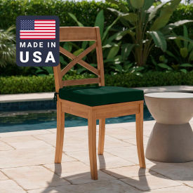 California Umbrella Seat Pad Cushion Memory Foam Core Sunbrella Forest Green Fabric Set of 2 199484073232