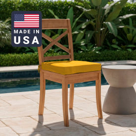 California Umbrella Seat Pad Cushion Memory Foam Core Sunbrella Sunflower Yellow Fabric Set of 2 199484073256