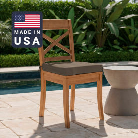 California Umbrella Seat Pad Cushion Square Memory Foam Core Sunbrella Taupe Fabric Set of 2 199484073263