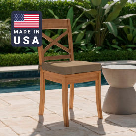 California Umbrella Seat Pad Cushion Memory Foam Core Sunbrella Heather Beige Fabric Set of 2 199484073287