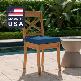 California Umbrella Seat Pad Cushion Square Memory Foam Core Sunbrella Regatta Fabric Set of 2 199484073294