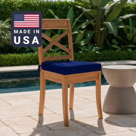 California Umbrella Seat Pad Cushion Square Memory Foam Core Sunbrella True Blue Fabric Set of 2 199484073300