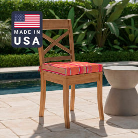 California Umbrella Seat Pad Cushion Memory Foam Core Sunbrella Dolce Mango Fabric Set of 2 199484073317