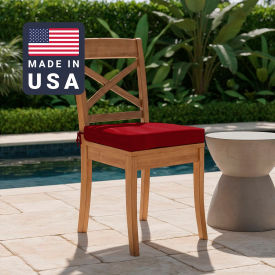 California Umbrella Seat Pad Cushion Square Memory Foam Core Sunbrella Jockey Red Fabric Set of 2 199484073348