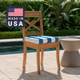 California Umbrella Seat Pad Cushion Memory Foam Core Sunbrella Cabana Regatta Fabric Set of 2 199484073393