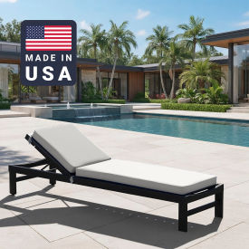California Umbrella Chaise Lounge Cushion Rectangular Memory Foam Core Sunbrella Natural Fabric 199484073713