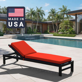 California Umbrella Chaise Lounge Cushion Rectangular Memory Foam Core Sunbrella Melon Fabric 199484073751