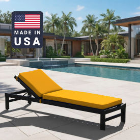 California Umbrella Chaise Lounge Cushion Memory Foam Core Sunbrella Sunflower Yellow Fabric 199484073812