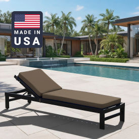 California Umbrella Chaise Lounge Cushion Rectangular Memory Foam Core Sunbrella Taupe Fabric 199484073829