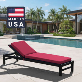 California Umbrella Chaise Lounge Cushion Rectangular Memory Foam Core Sunbrella Hot Pink Fabric 199484073836