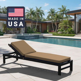 California Umbrella Chaise Lounge Cushion Memory Foam Core Sunbrella Heather Beige Fabric 199484073843