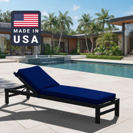 California Umbrella Chaise Lounge Cushion Rectangular Memory Foam Core Sunbrella True Blue Fabric 199484073867