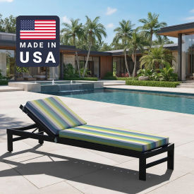 California Umbrella Chaise Lounge Cushion Memory Foam Core Sunbrella Seville Seaside Fabric 199484073898