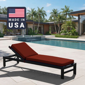 California Umbrella Chaise Lounge Cushion Rectangular Memory Foam Core Sunbrella Terracotta Fabric 199484073935