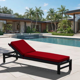 California Umbrella Chaise Lounge Cushion Foam Filled Olefin Red Fabric 199484074253