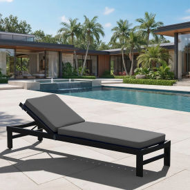 California Umbrella Chaise Lounge Cushion Foam Filled Olefin Charcoal Fabric 199484074284