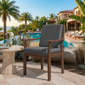 California Umbrella Dining Chair Cushion Foam Filled Olefin Charcoal Fabric 199484074383