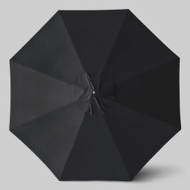 California Umbrella Newport 11' Patio Umbrella Ashwood Simulation Pole Sunbrella Black AATF118AH724-5408-SWV