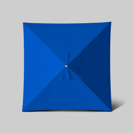California Umbrella Newport 6' x 6' Patio Umbrella Teak Simulation Pole Sunbrella Pacific Blue AATF604AH112-5401