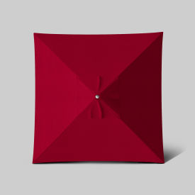California Umbrella Newport 6' x 6' Patio Umbrella Teak Simulation Pole Sunbrella Jockey Red AATF604AH112-5403