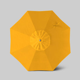 California Umbrella Newport 7.5' Patio Umbrella Teak Simulation Pole Sunbrella Sunflower Yellow AATF758AH112-5457