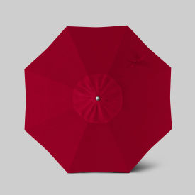 California Umbrella Newport 7.5' Patio Umbrella Ashwood Simulation Pole Sunbrella Jockey Red AATF758AH724-5403