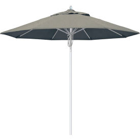 California Umbrella 9' Patio Umbrella Newport Series Silver Pole Sunbrella 1A Spectrum Dove AATF908AH002-48032