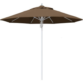 California Umbrella 9' Patio Umbrella Newport Series Silver Pole Sunbrella 1A Cocoa AATF908AH002-5425