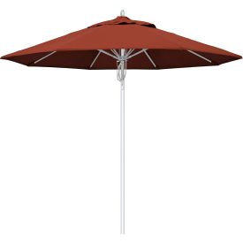 California Umbrella 9' Patio Umbrella Newport Series Silver Pole Sunbrella 2A Terracotta AATF908AH002-5440