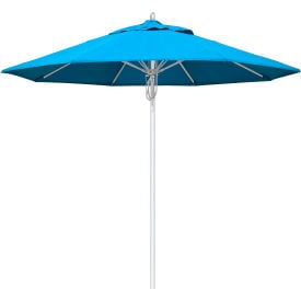 California Umbrella 9' Patio Umbrella Newport Series Silver Pole Sunbrella 1A Cyan AATF908AH002-56105
