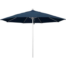 California Umbrella Venture 11' Patio Umbrella Silver Pole Sunbrella 1A Spectrum Indigo Fabric ALTO118002-48080