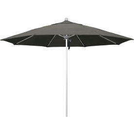 California Umbrella Venture 11' Patio Umbrella Silver Pole Sunbrella 1A Charcoal Fabric ALTO118002-54048