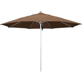 California Umbrella Venture 11' Patio Umbrella Silver Pole Sunbrella 1A Cocoa Fabric ALTO118002-5425