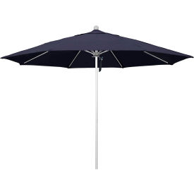 California Umbrella Venture 11' Patio Umbrella Silver Pole Sunbrella 1A Navy Fabric ALTO118002-5439