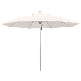 California Umbrella Venture 11' Patio Umbrella Silver Pole Olefin White Fabric ALTO118002-F04