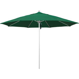 California Umbrella Venture 11' Patio Umbrella Silver Pole Olefin Hunter Green Fabric ALTO118002-F08