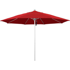 California Umbrella Venture 11' Patio Umbrella Silver Pole Olefin Red Fabric ALTO118002-F13